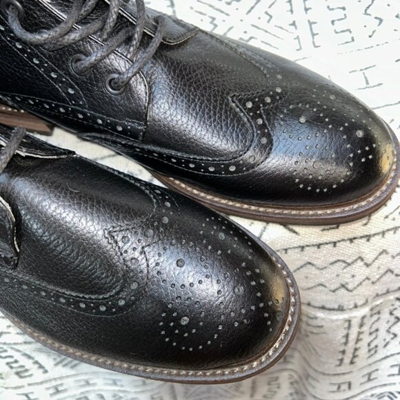 Banana Republic NEW mens wing tip combat lace up career work boots 9 1/2 - Picture 3 of 6